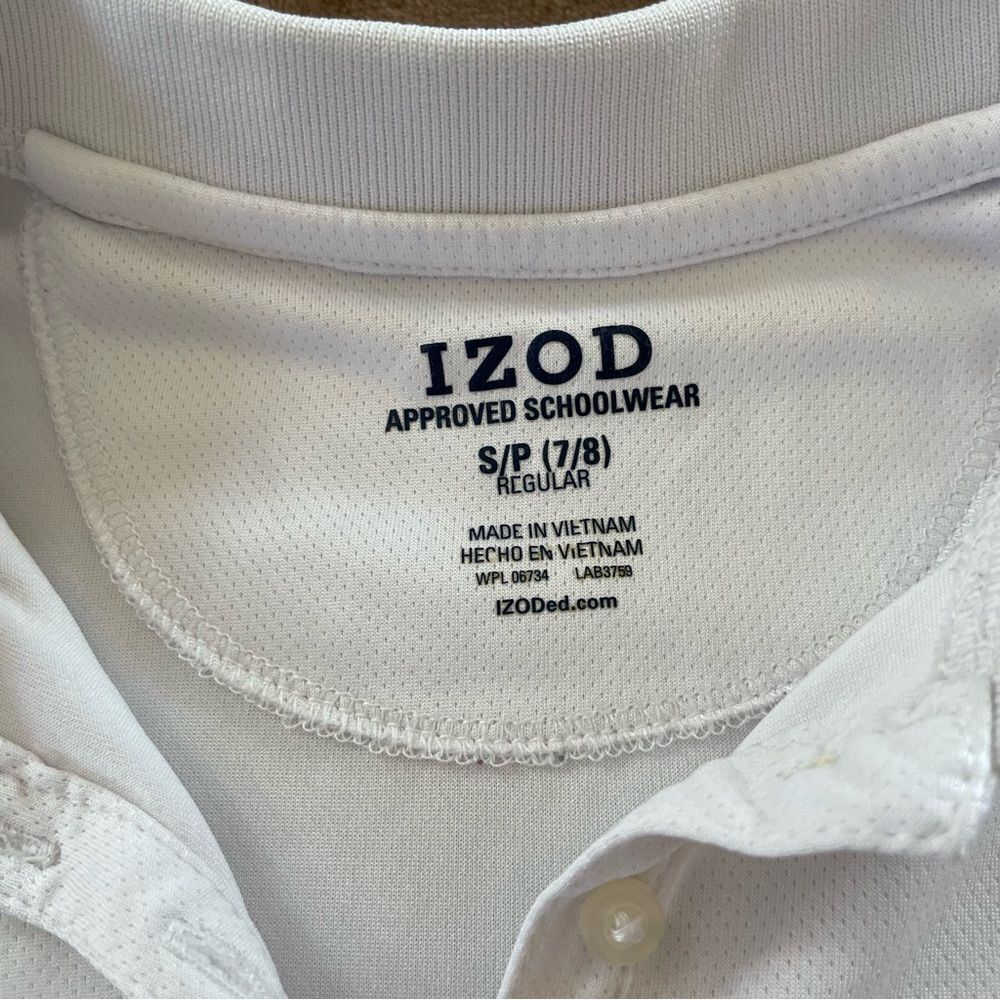 IZOD Girls Set of 2 Classic White Polo Shirts School Uniform Size 7-8 - Picture 3 of 15